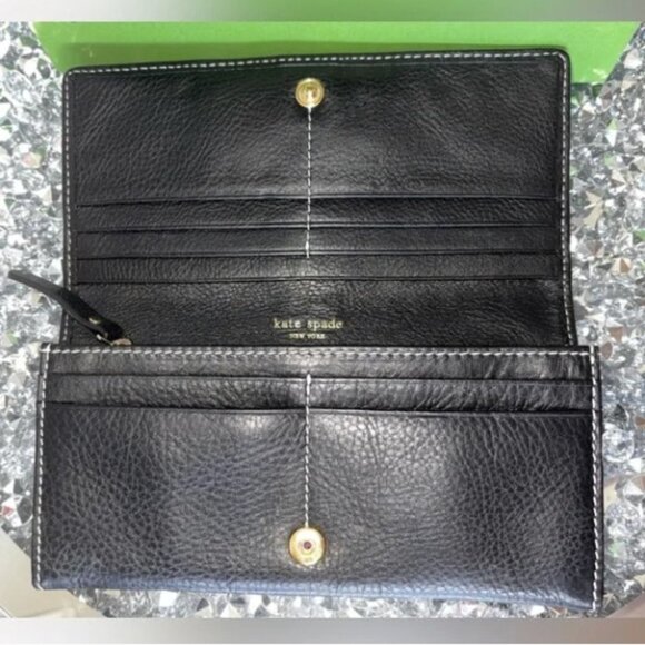 Kate Spade Black & White Adrienne Signature Print Wallet NWOT - Picture 8 of 12